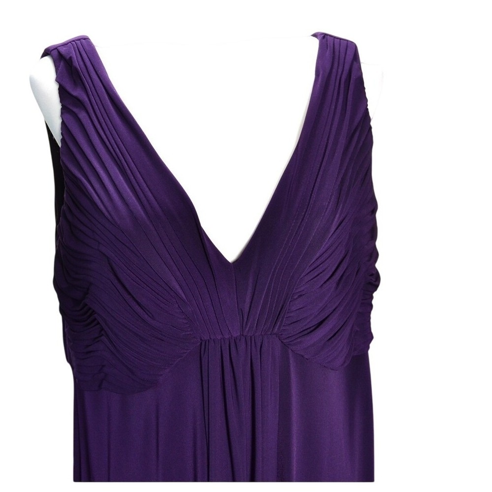 Jessica Howard Purple Maxi Dress Womens 16W Sleeveless V Neck Formal Evening - Picture 4 of 7